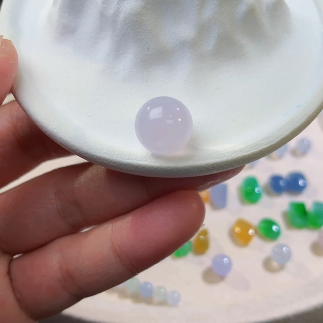 翡翠散珠11.6mm冰粉单珠