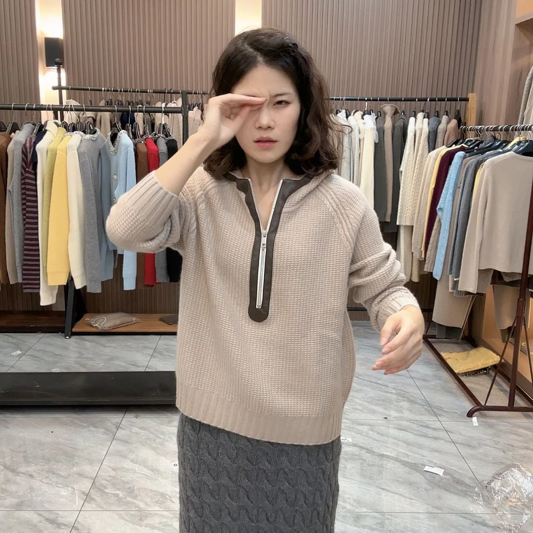 120斤山羊绒拉链帽衫超厚