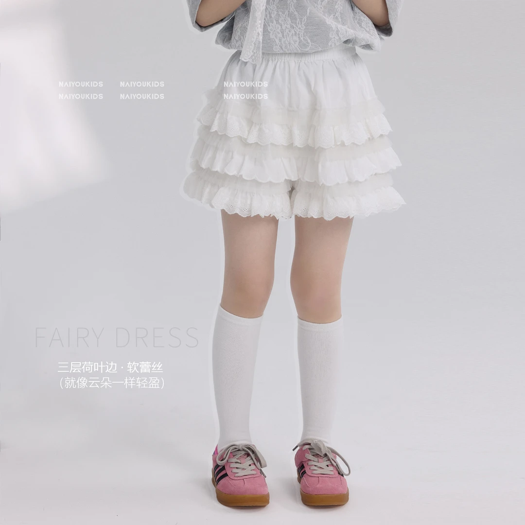 【千层蛋糕6】女童短裤2025夏季新款时尚洋气宝宝裤子K2485