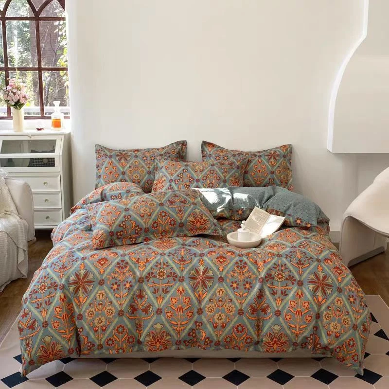 【新疆包邮】士雅迪复古北欧风四件套床上用品磨毛被套宿舍床单被罩