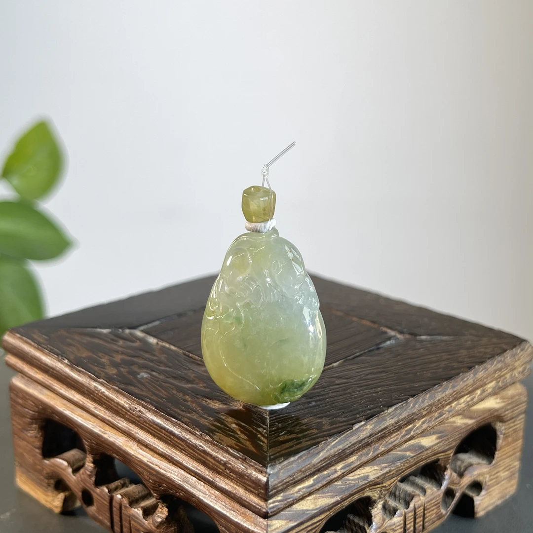 JTA15-78 天然缅甸A货翡翠 灵猴献寿