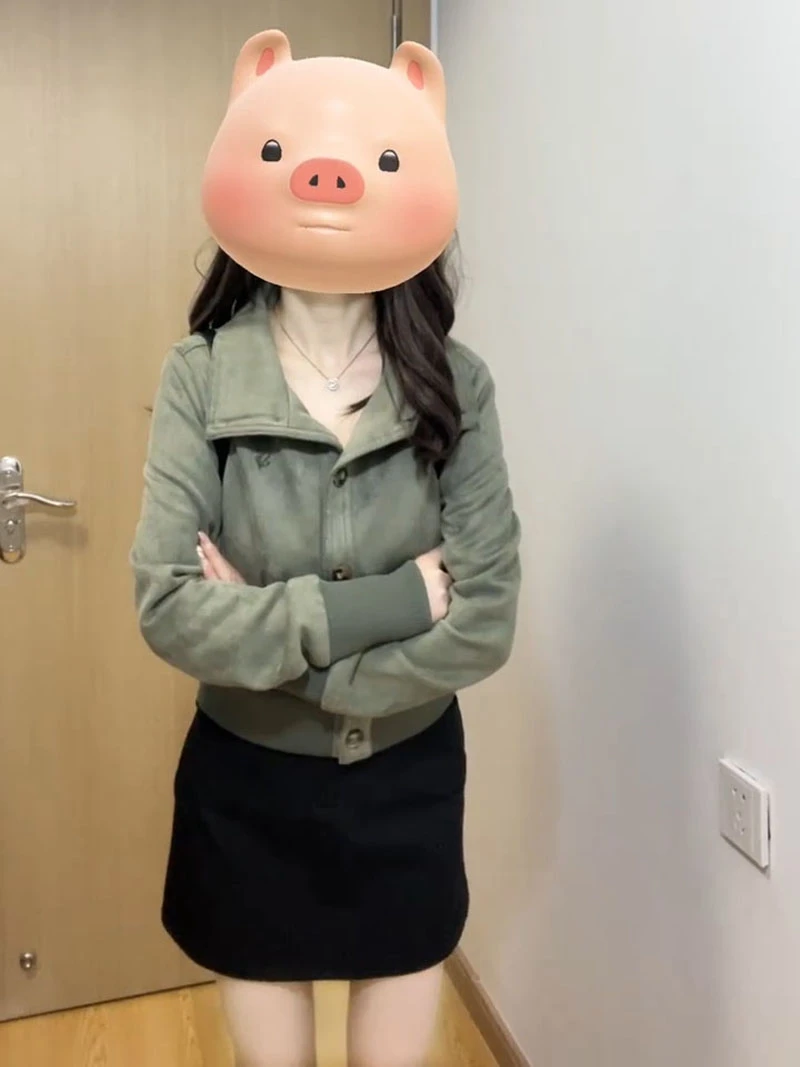 韩系小个子黑色毛呢半身裙女秋冬新款超好看高腰显瘦百搭A字短裙