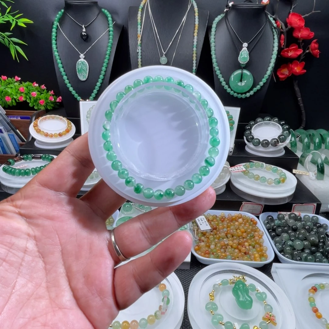 石英质玉（非洲翠）未镶嵌手串