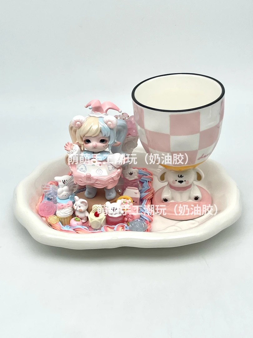 【玻璃杯+风扇抬端】抬端6个！！大娃手办原创可爱奶油胶DIY