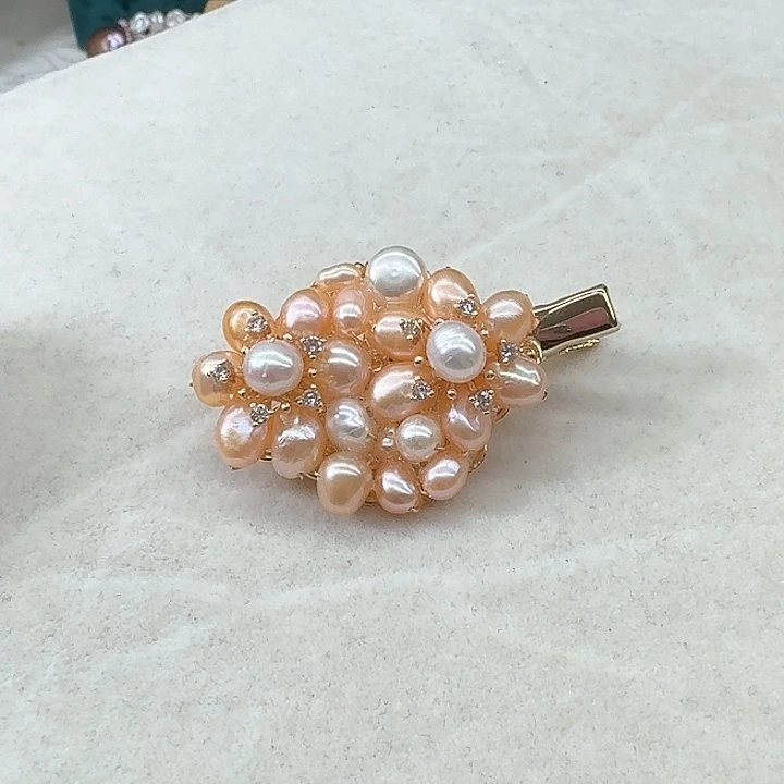 淡水珍珠发饰银S925镶嵌