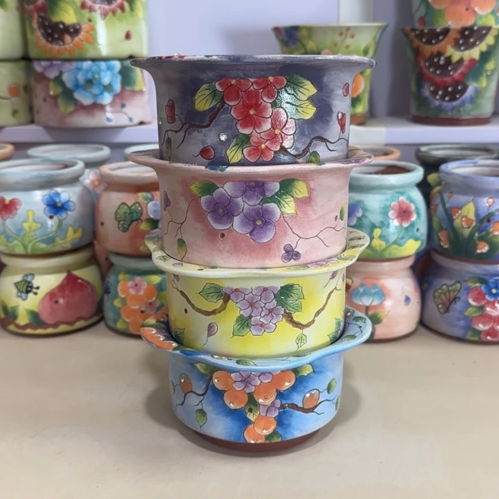 手绘花盆，多肉花盆