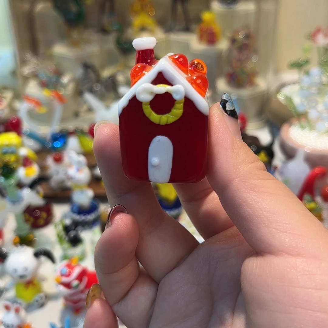 琉璃手工艺品雪景房