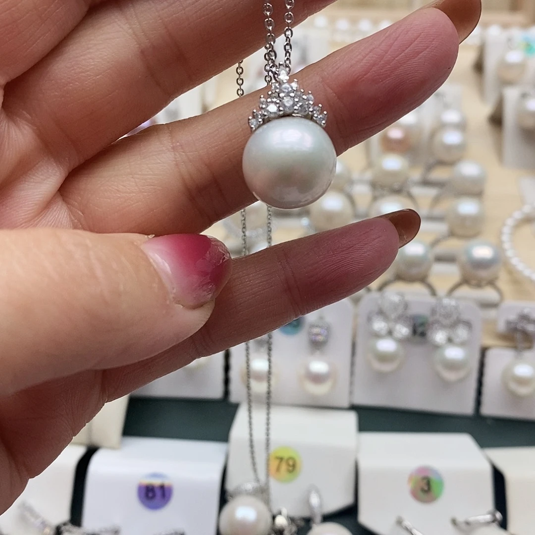 淡水珍珠颈饰银S925镶嵌