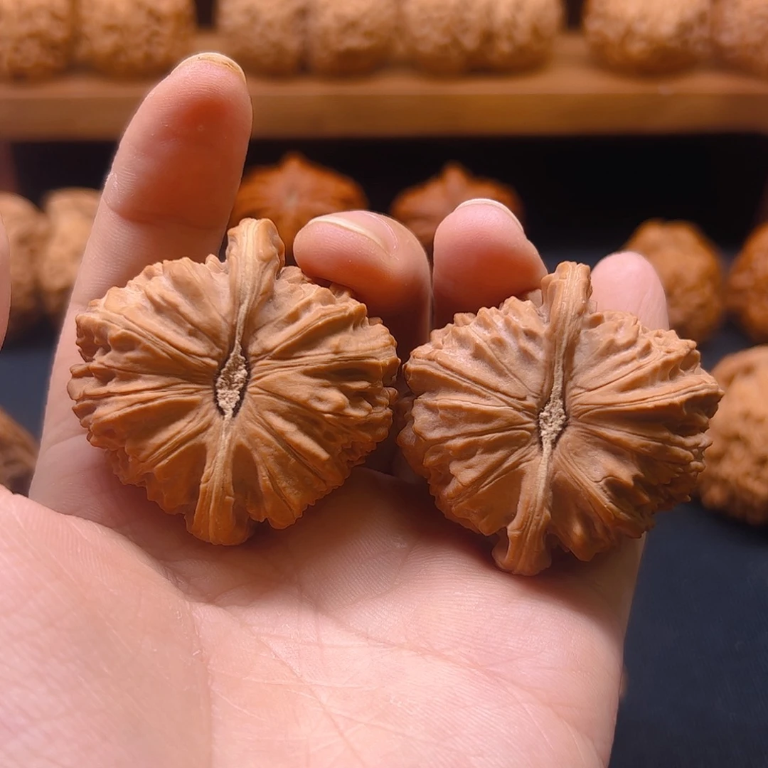 核桃把件红皮白狮子43全品