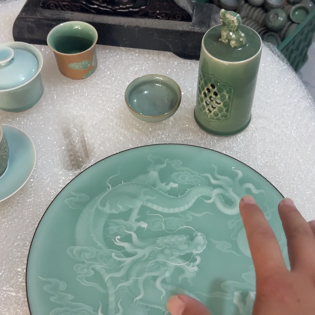 龙泉青瓷茶具微瑕