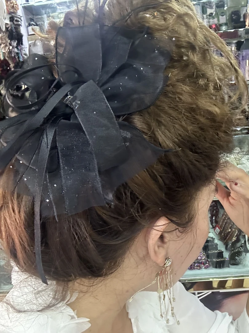 森系甜美风气质时尚边夹女极简风抓夹发夹黑色头饰发卡欧若精灵风