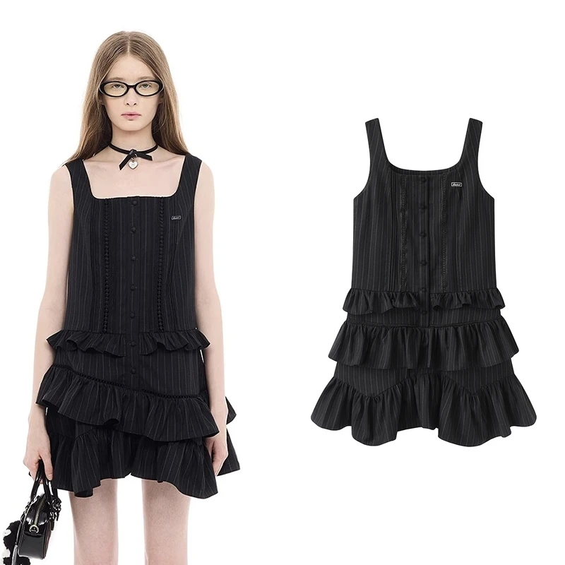 【素素订单】连衣裙2025春季新款精致复古条纹美学裙子女V5508