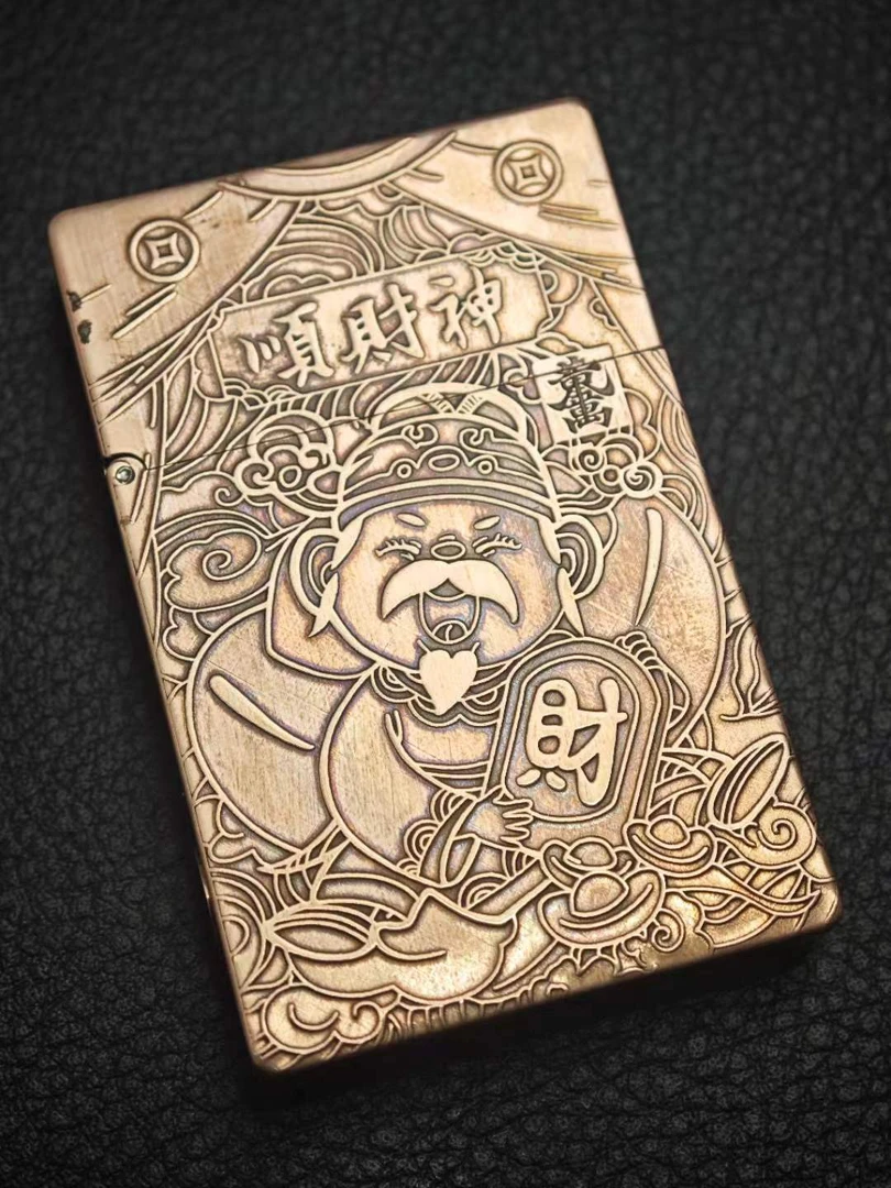 weibster 超薄小重甲G63 紫铜 顺财神 煤油打火机