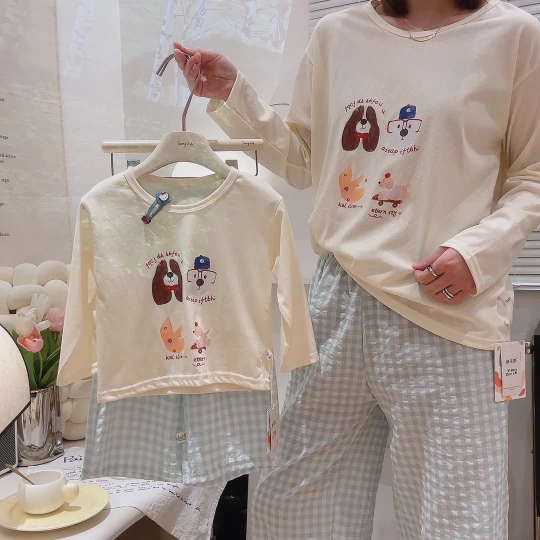 【亲子款】儿童长袖T恤女宝宝韩版防晒两件套2025新款宽松