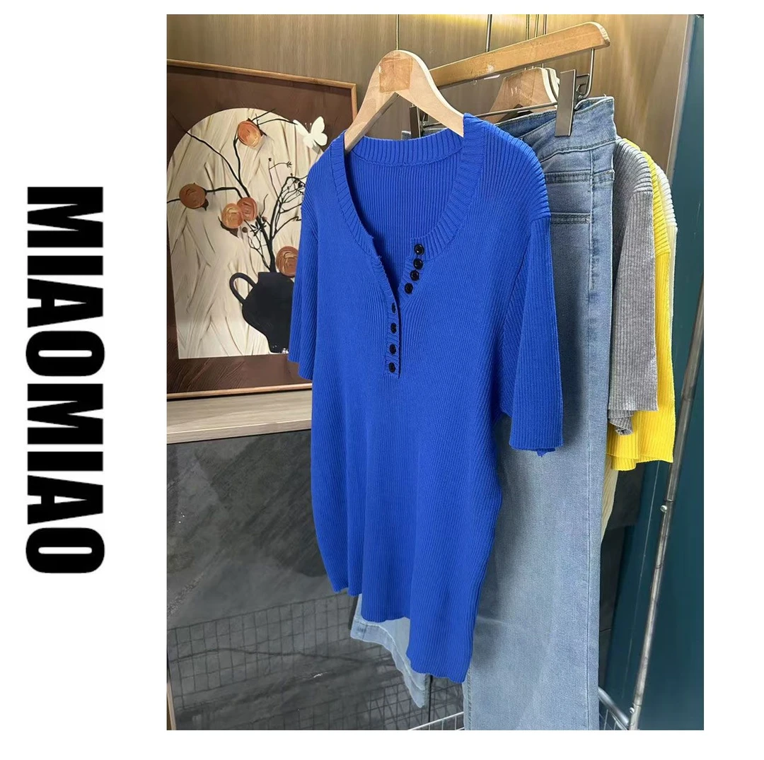 【工厂清仓】879灰色半开领设计感套头舒适针织衫圆领