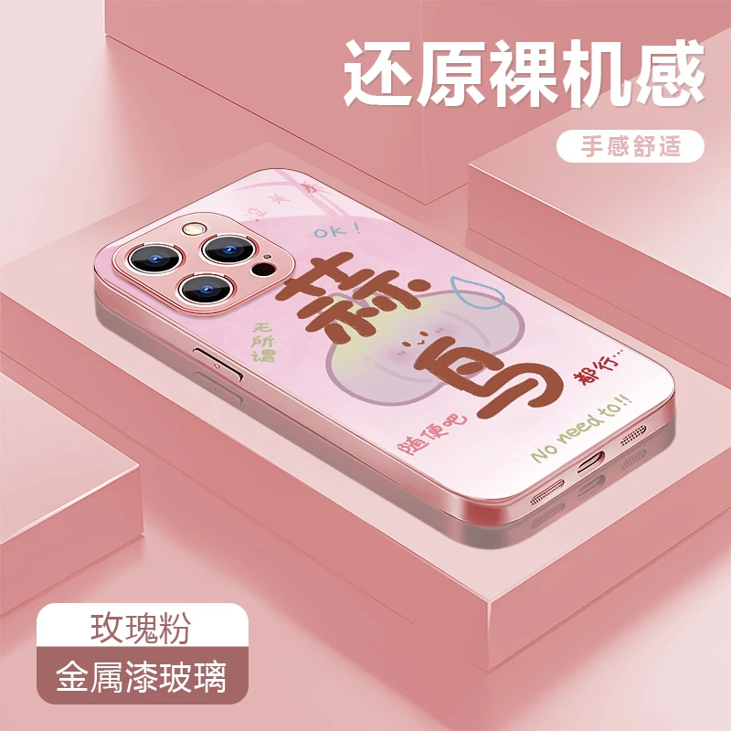 蒜鸟蒜鸟适用苹果16/华为P70/vivo/oppo金属漆玻璃防摔手机壳女款