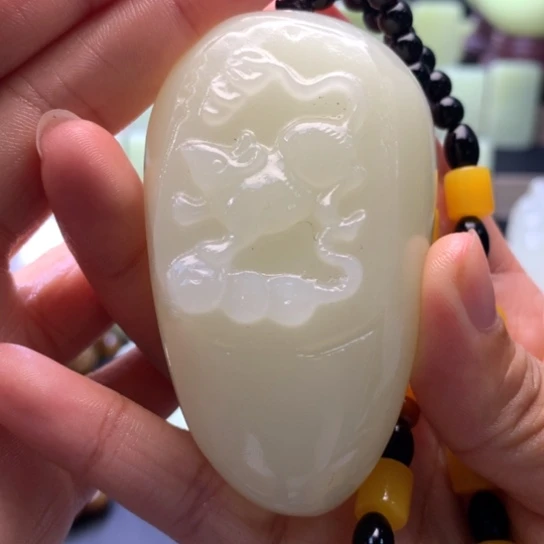 石材方解石手把件