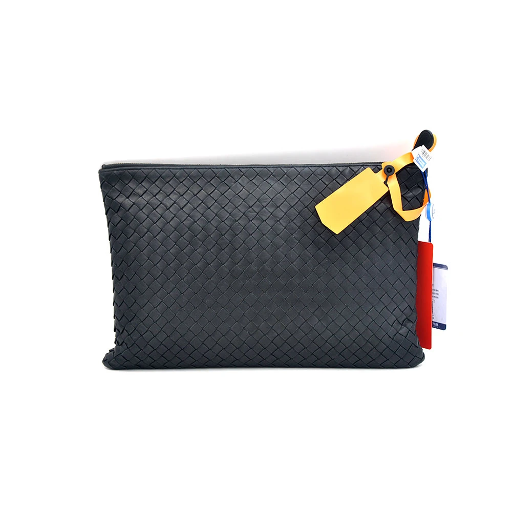 95新 BOTTEGA VENETA/葆蝶家 97新黑色全皮编织手拿包28＊19/76932