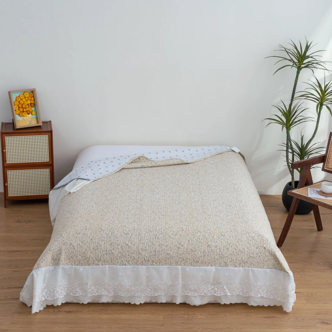 韩版蕾丝床裙--针织棉蕾丝边多功能床裙床盖韩式