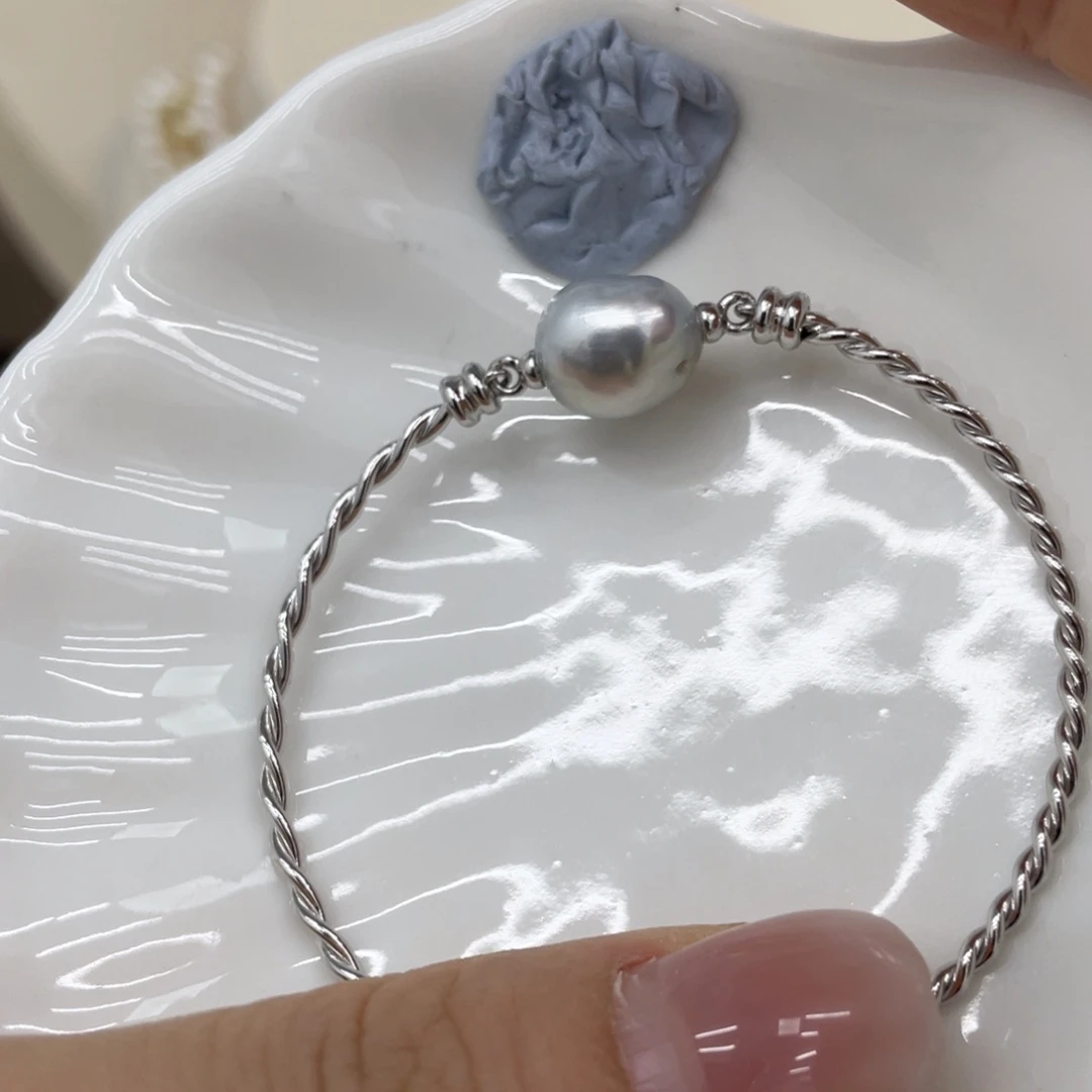 海水珍珠银S925镶嵌手绳