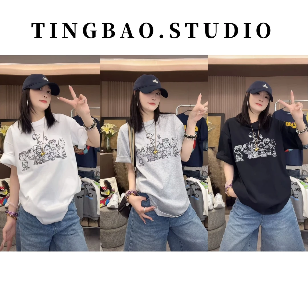 年中孤品~【刺绣人物】100%棉～卡通人物图案刺绣短袖T恤上衣8958