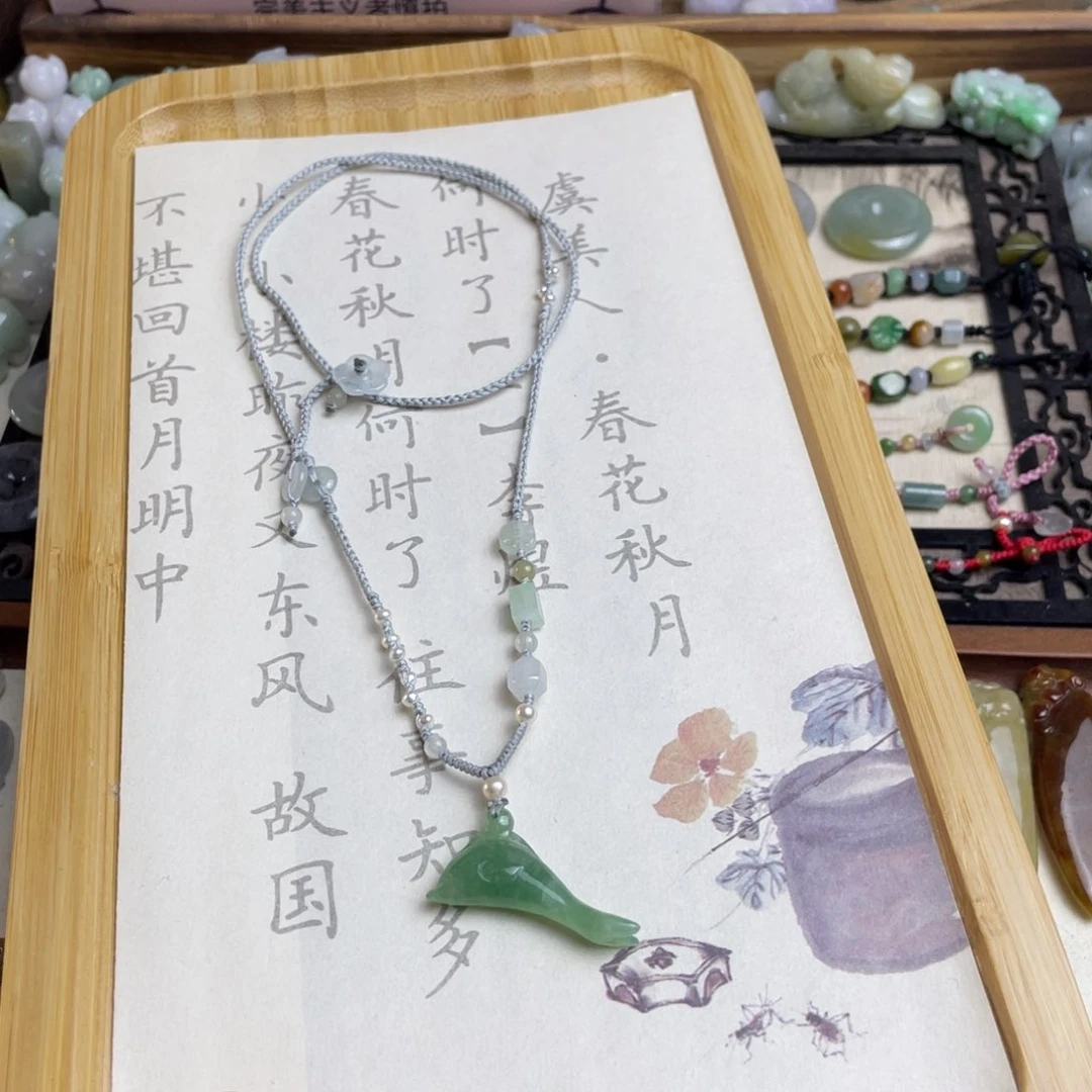 翡翠未镶嵌颈饰设计款项链