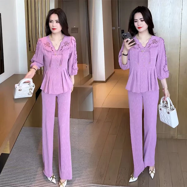 2025新款秋季新款休闲时尚穿搭气质洋气收腰显瘦不挑人长袖套装89