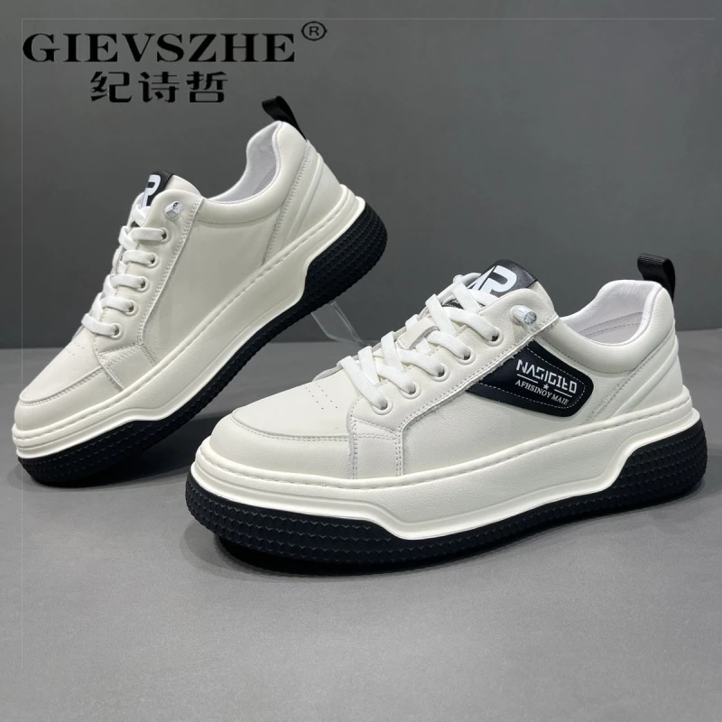 纪诗哲干净感痞帅男鞋欧洲站秋季新款板鞋厚底潮流男士休闲小白鞋