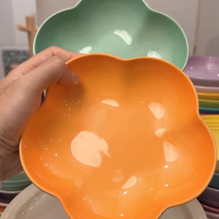 瓷片微瑕2个6英寸花朵深盘