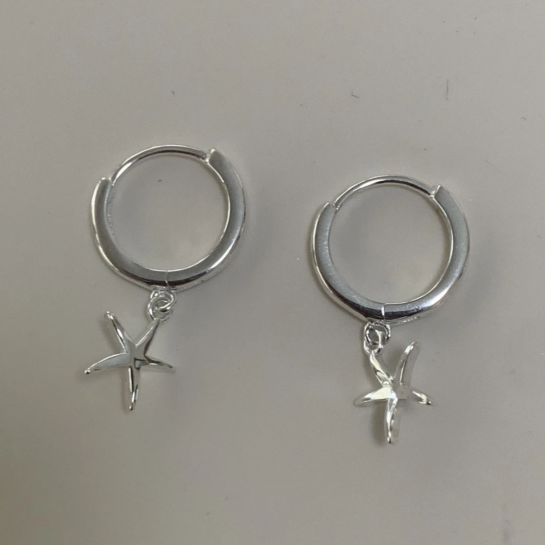 925银耳饰 e1920   简韩海星耳扣