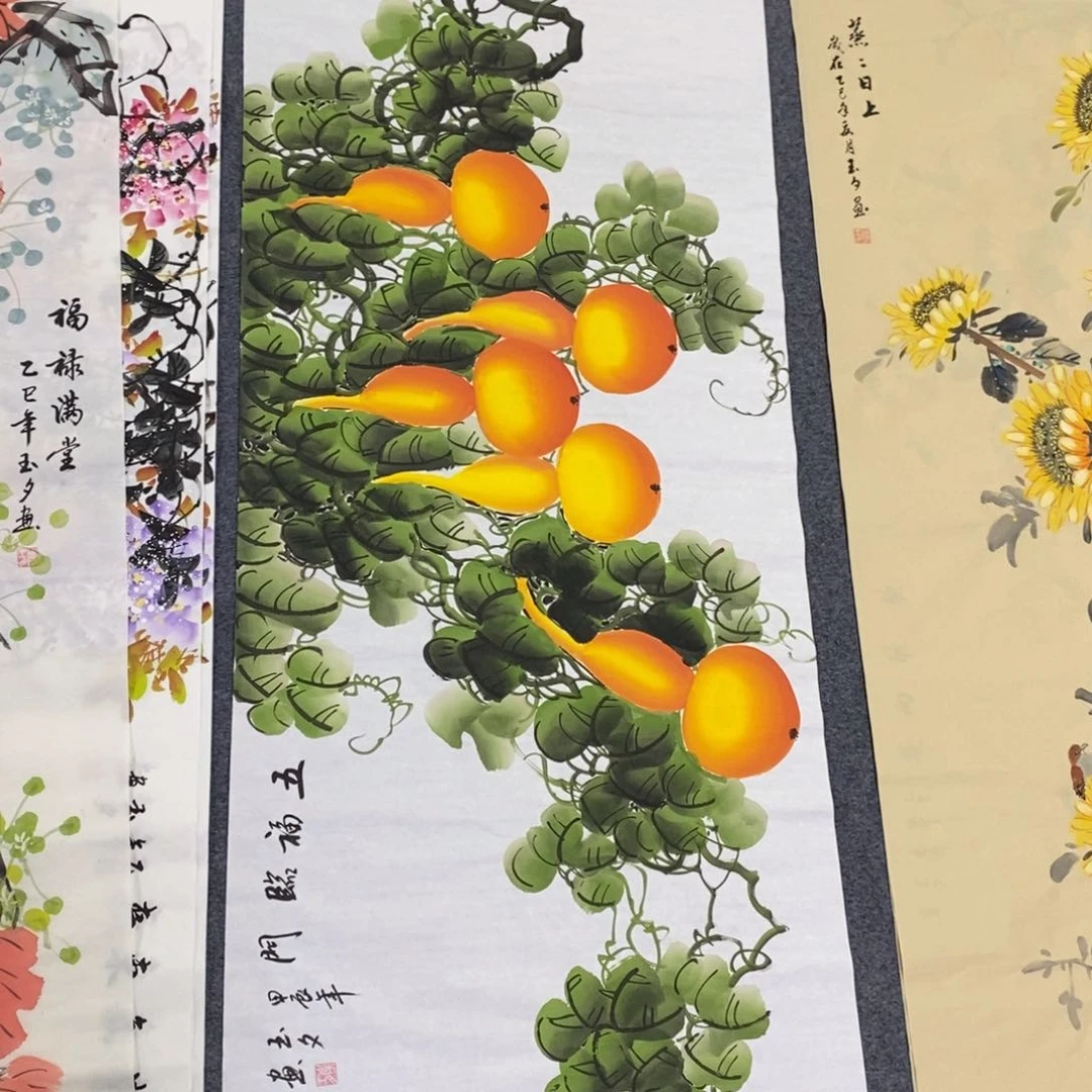 国画尺寸140✖️70四尺手绘画