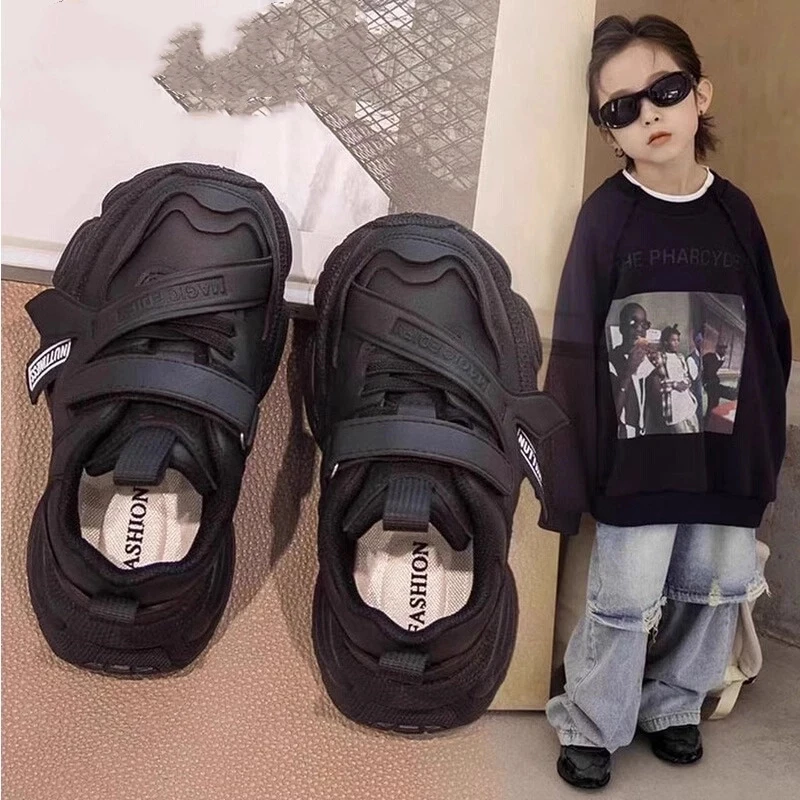 ABC 男童老爹鞋2025春秋季新款儿童鞋宝宝黑色运动鞋女童鞋中大童