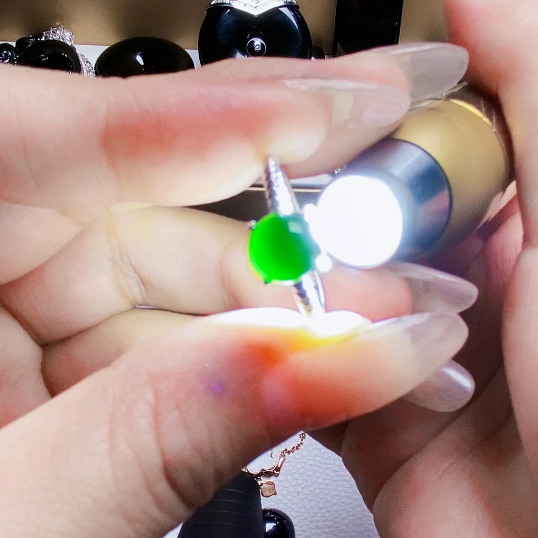 翡翠银S925镶嵌戒指