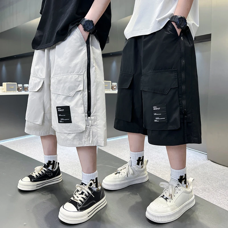 男童工装七分裤宽松2025中大童休闲韩版短裤洋气儿童短裤夏装潮流