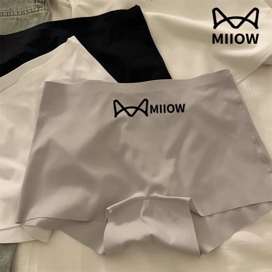 猫人内裤女款无痕冰丝中腰透气少女打底安全裤防走光二合一提臀裤