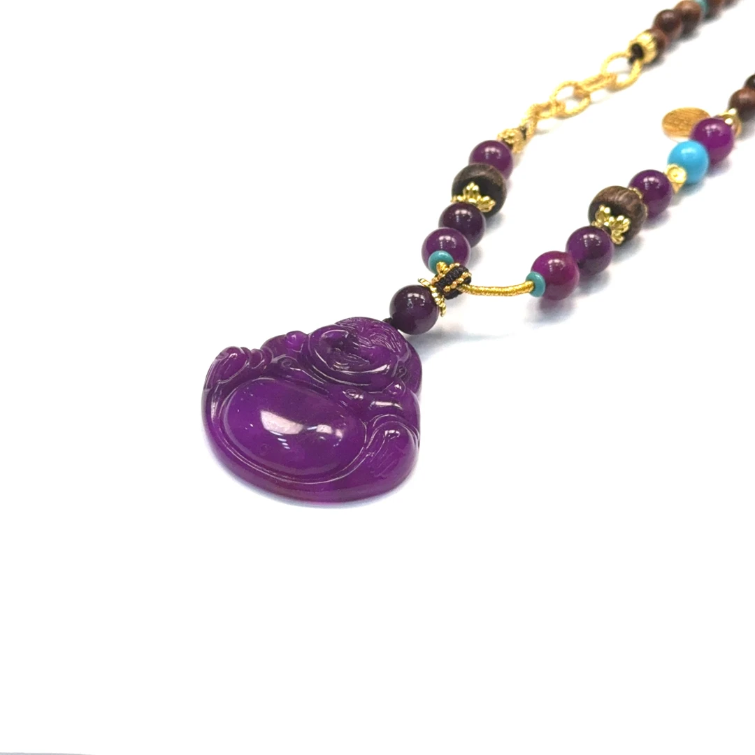 HF022 紫杉醇弥勒佛吊坠 尺寸38×38×10