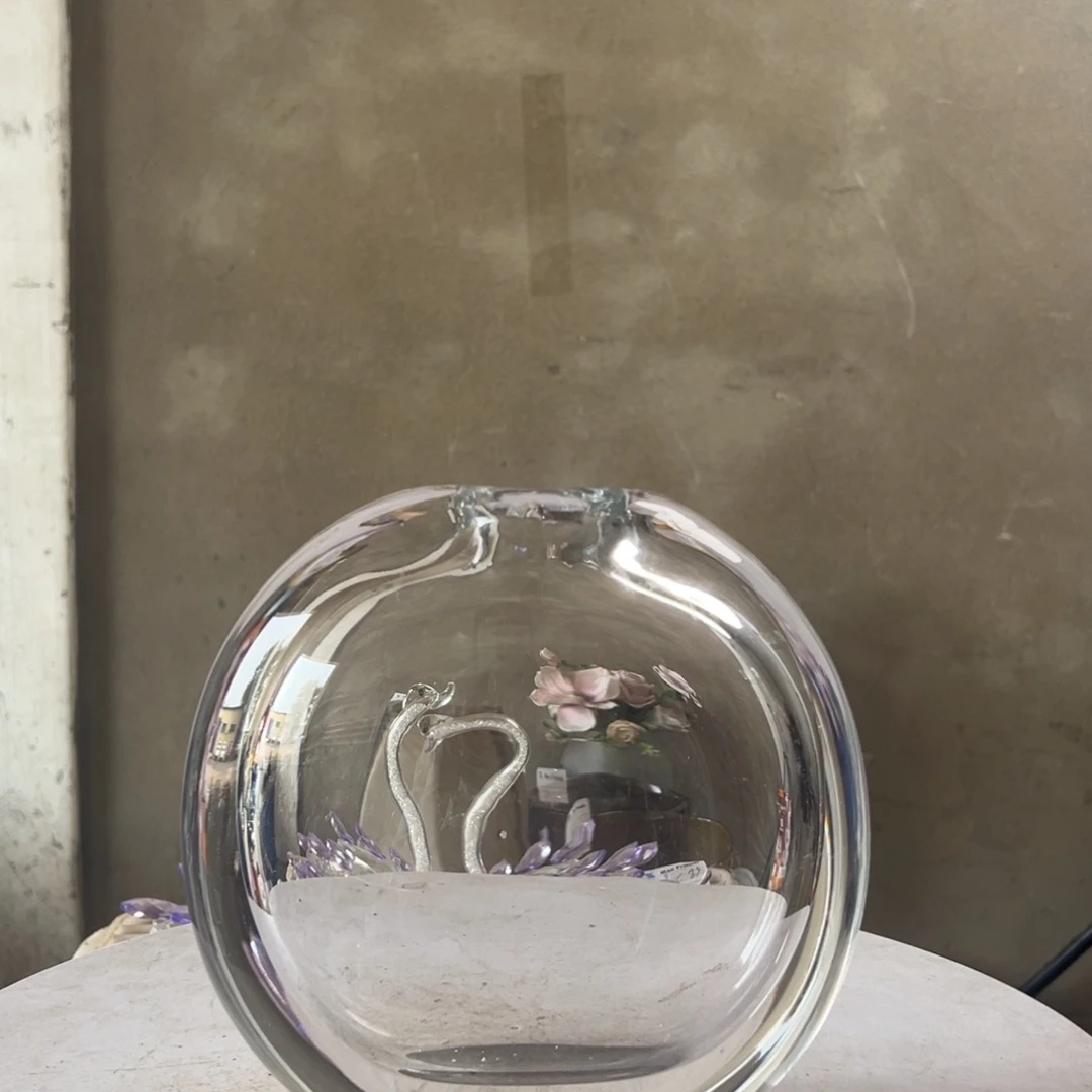 弘扬琉璃花器微瑕高度20