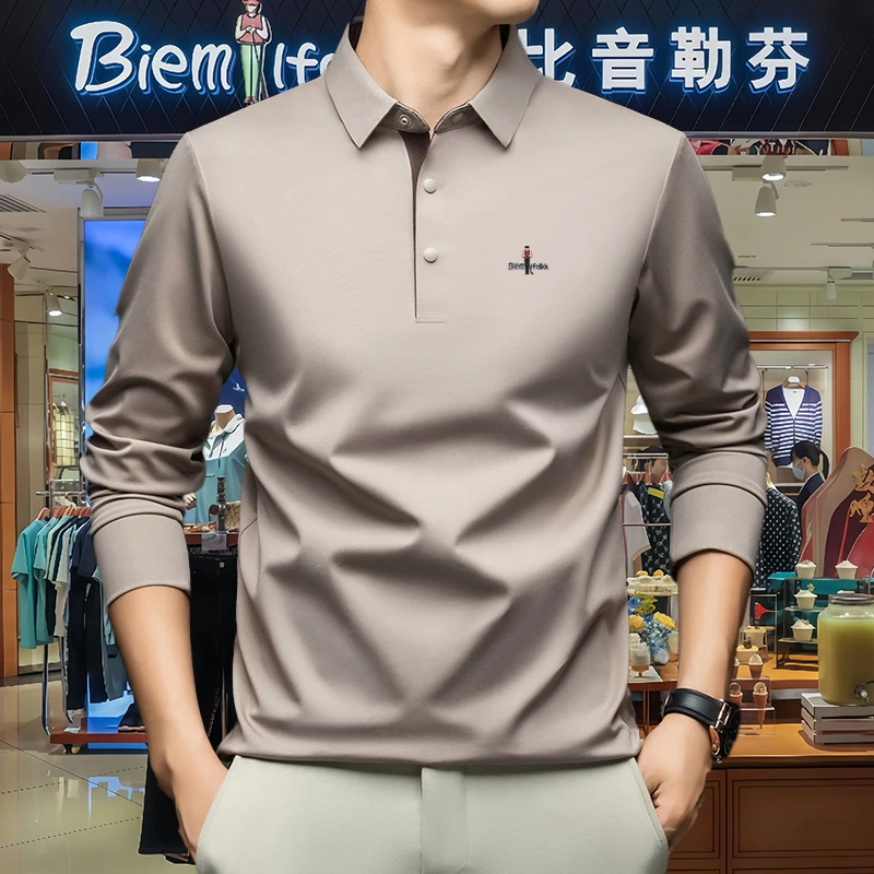 【港口尾货 奥莱正品】大牌男士时尚百搭商务休闲含桑蚕丝polo衫