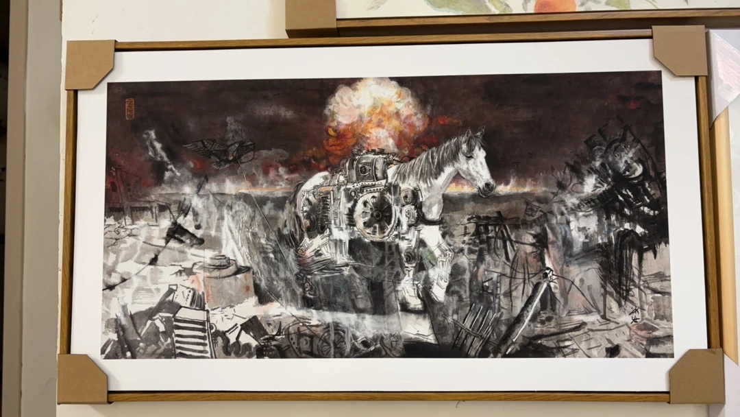 大艺儿版画作品红光马