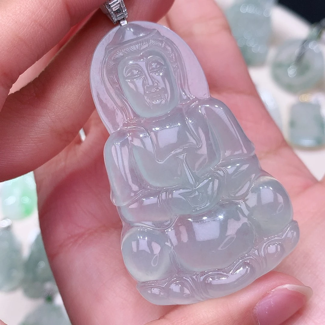 颈饰18K金镶嵌翡翠59.6-35.9-5.8