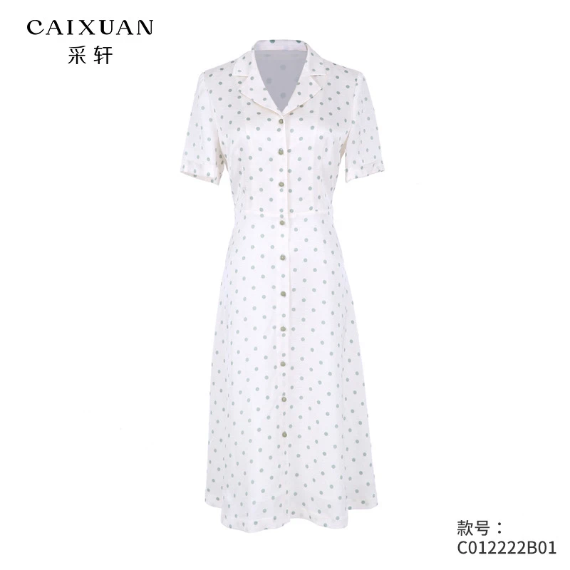 c012222B01CAIXUAN采轩赫本温柔风法式初恋复古波点连衣裙
