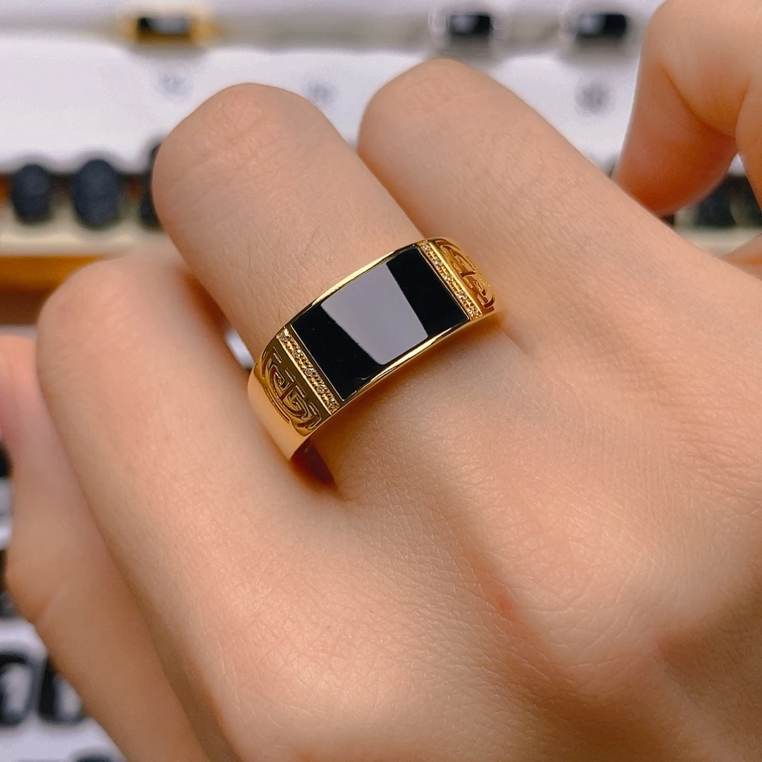 光***~翡翠18K金镶嵌戒指戒指