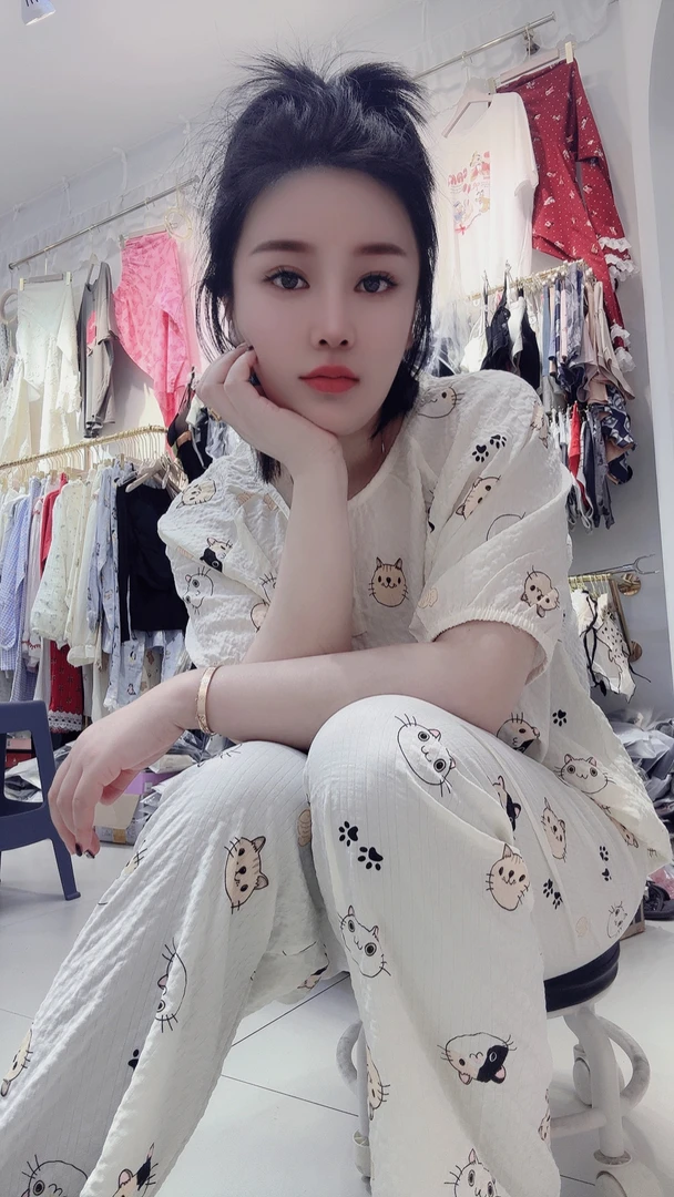 云朵棉小猫咪款短袖长裤