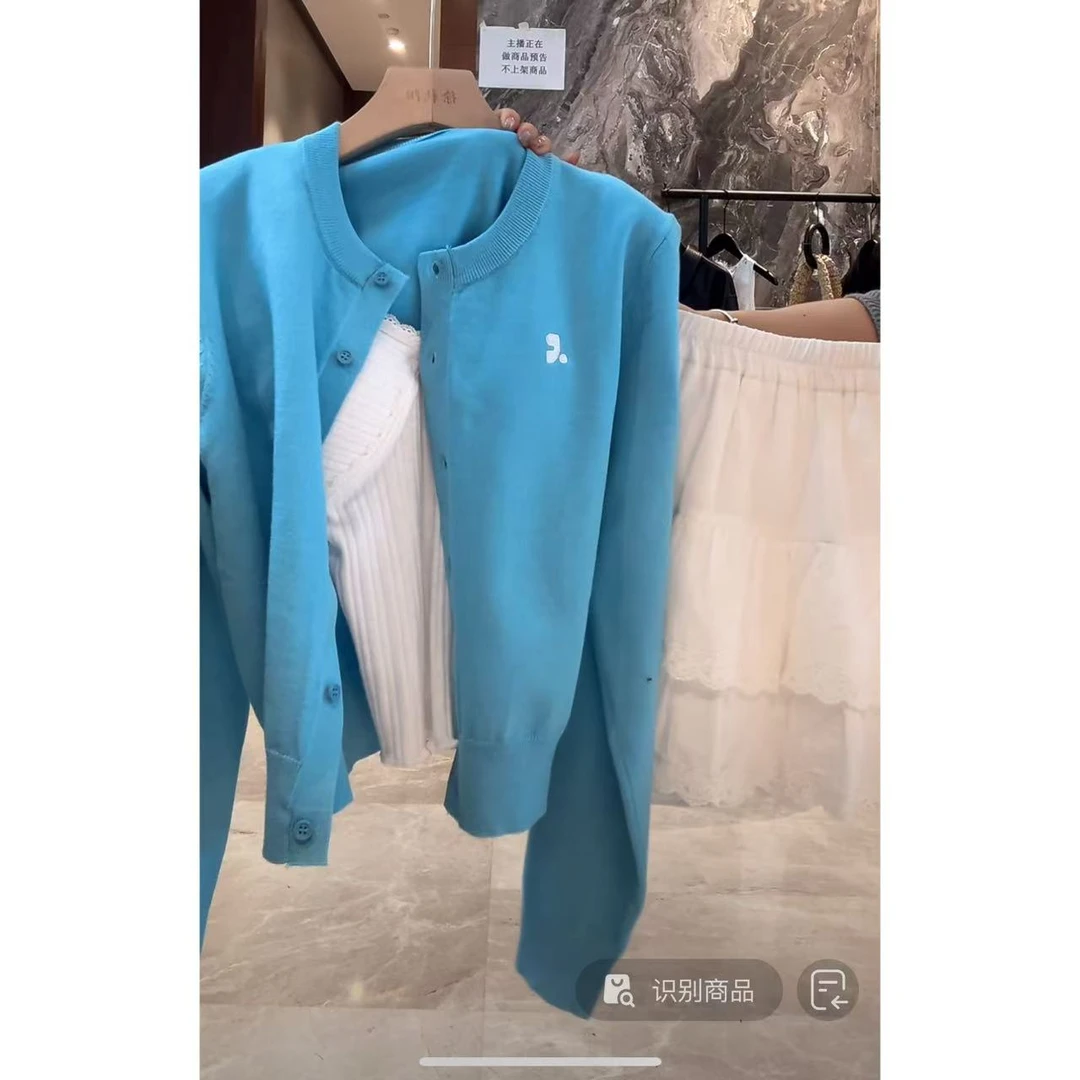 徐秋阳   爱丽丝甜梦蓝色  春季新款时尚休闲显瘦显白开衫YM180