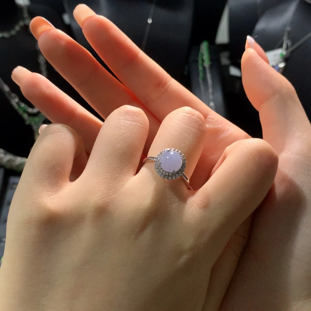 翡翠戒指银S925镶嵌