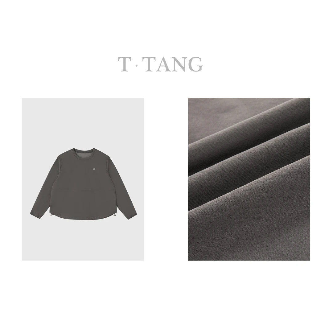 FL秋冬百搭纯色圆领套头防风保暖时尚简约长袖宽松卫衣【6752】