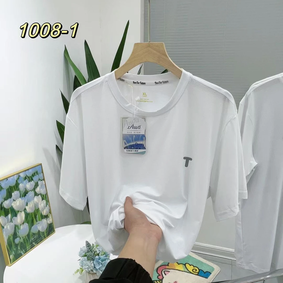 5809男士速干短袖时尚休闲百搭夏季简约半袖夏款运动凉感