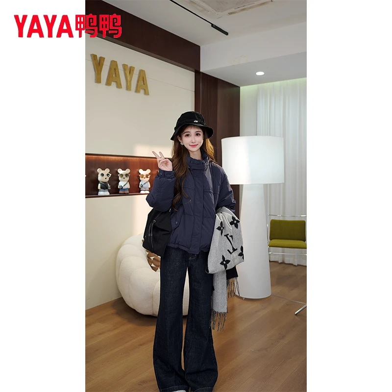 YAYA/鸭鸭新款羽绒服女休闲气质小个子韩版立领羽绒服YE5B601745L