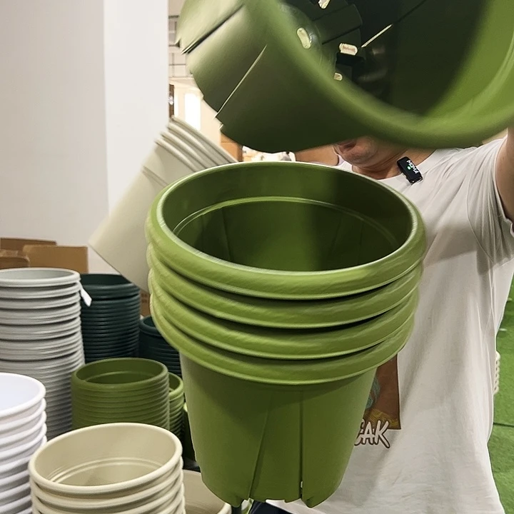 青山盆口32高28果绿色5个无托