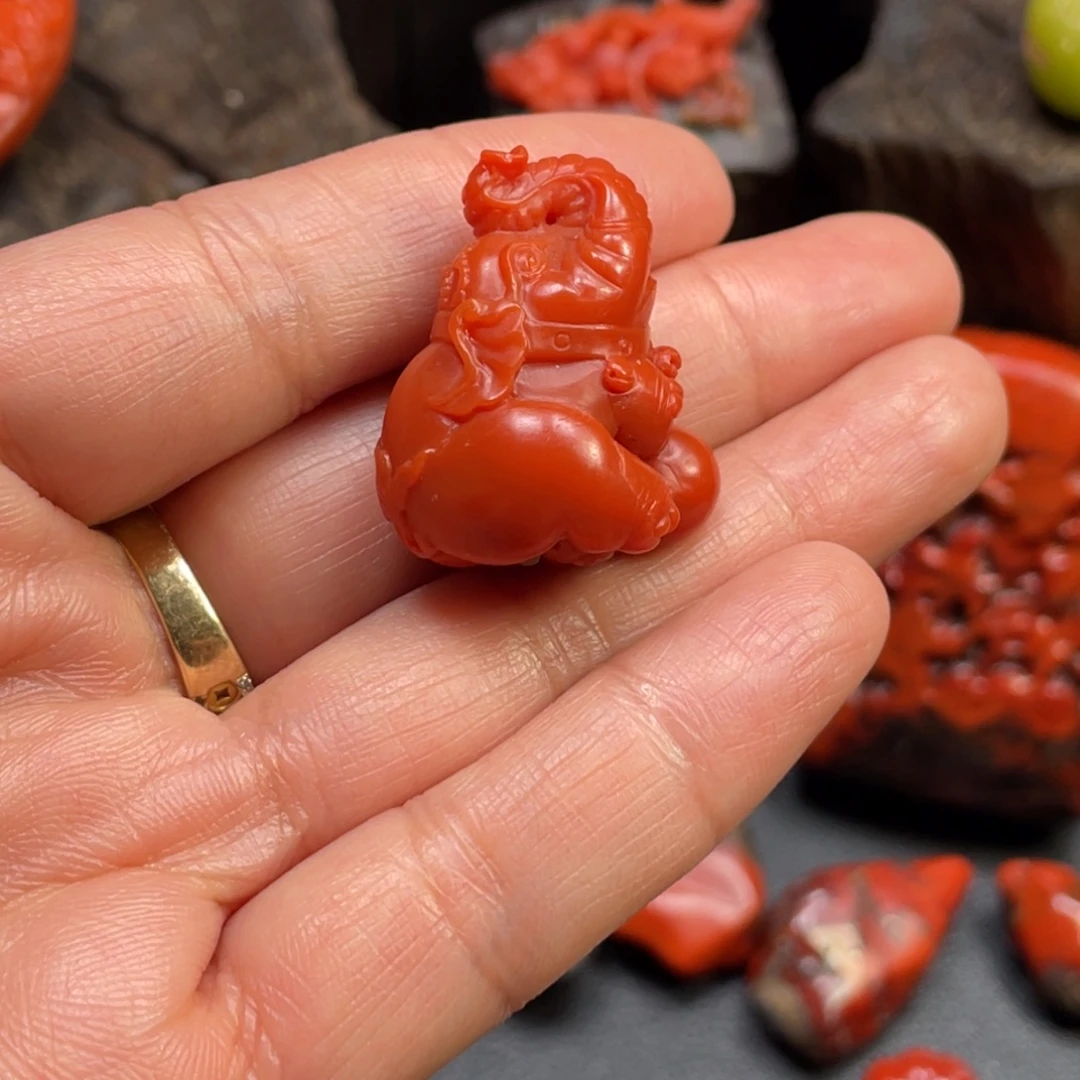 南红玛瑙未镶嵌颈饰大水沟原矿小象